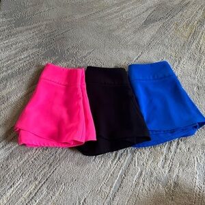 Express skorts skirts with shorts black hot pink blue mid rise 00
